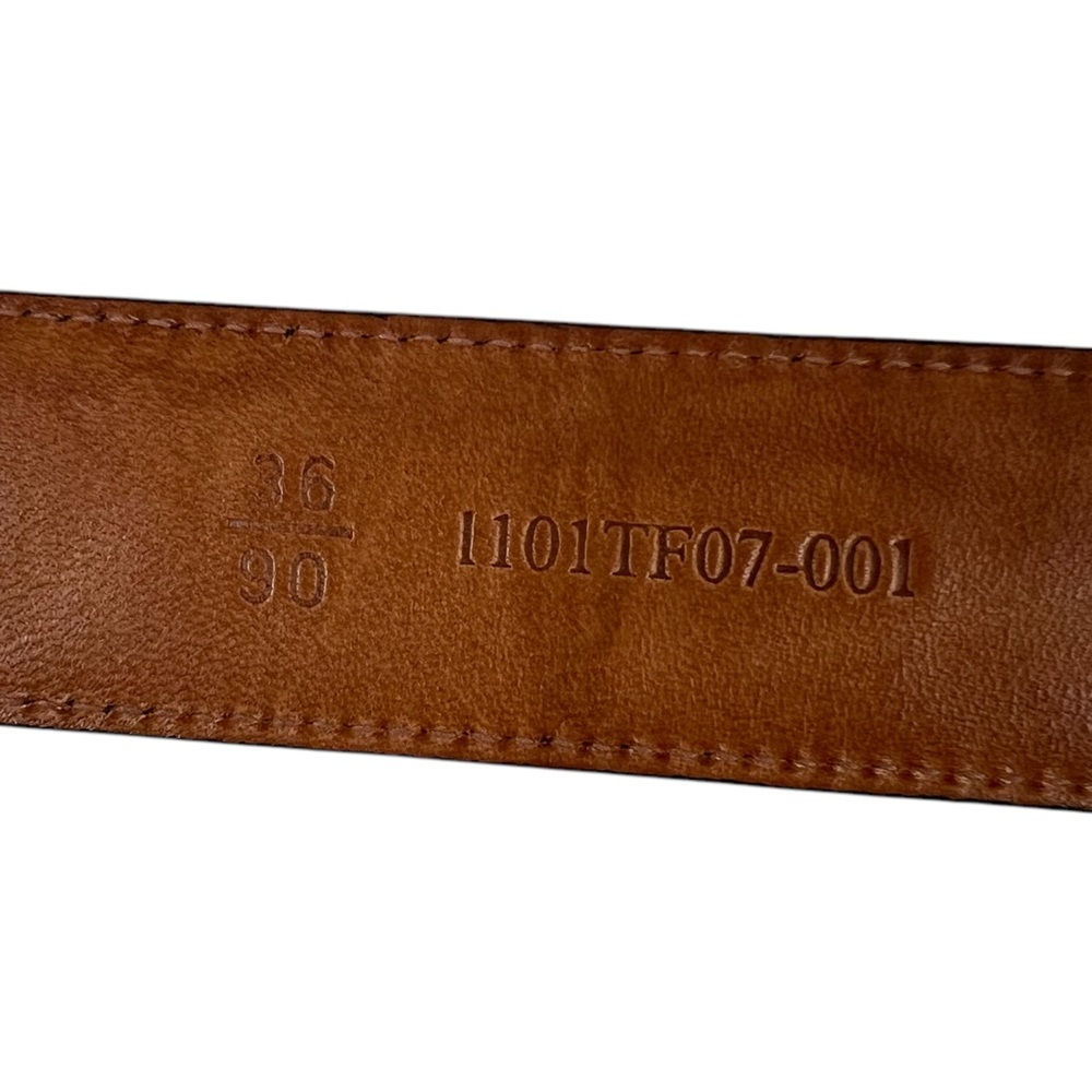 Trafalgar Mens 36 Black Embossed Italian Calfskin Leather Belt Made In USA Croc - Picture 7 of 16